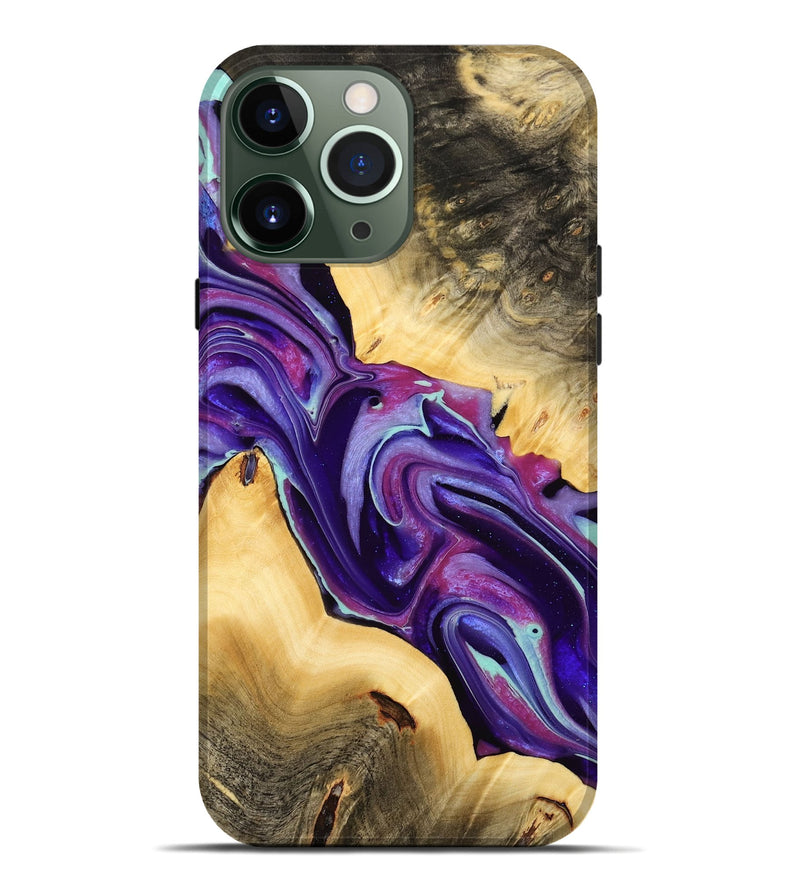 iPhone 13 Pro Max Wood Live Edge Phone Case - Reggi (Purple, 732331)