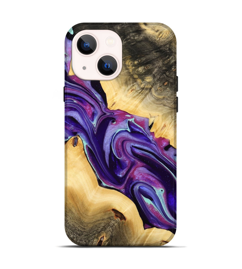 iPhone 14 Wood Live Edge Phone Case - Reggi (Purple, 732331)