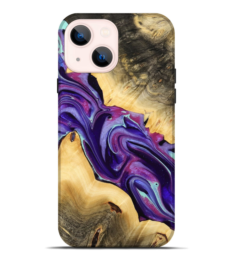 iPhone 14 Plus Wood Live Edge Phone Case - Reggi (Purple, 732331)