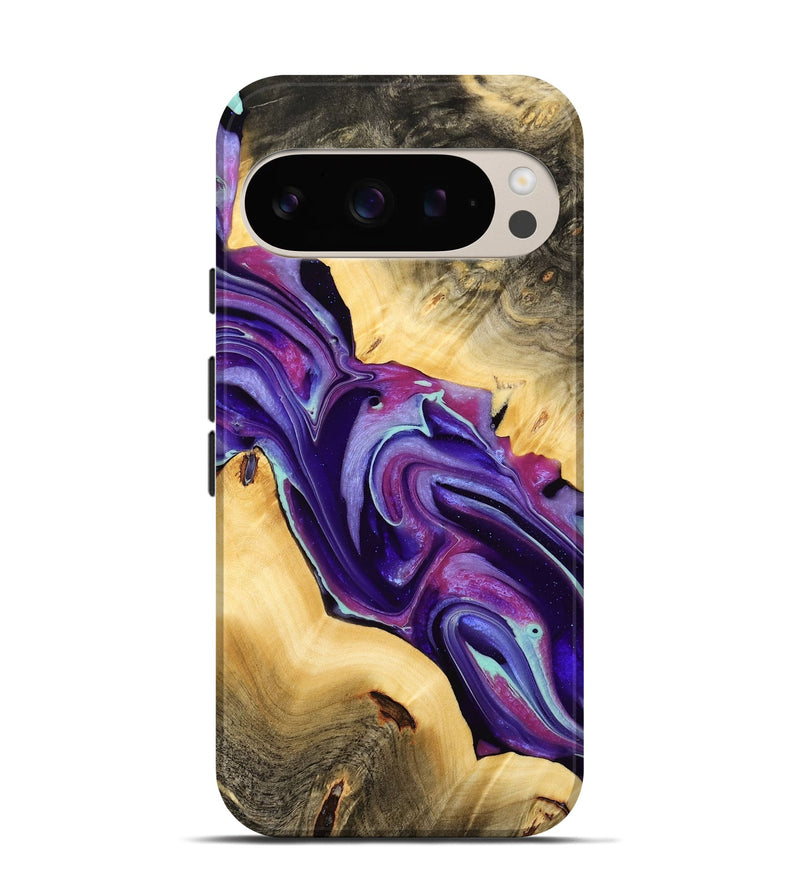 Pixel 9 Pro Wood Live Edge Phone Case - Reggi (Purple, 732331)