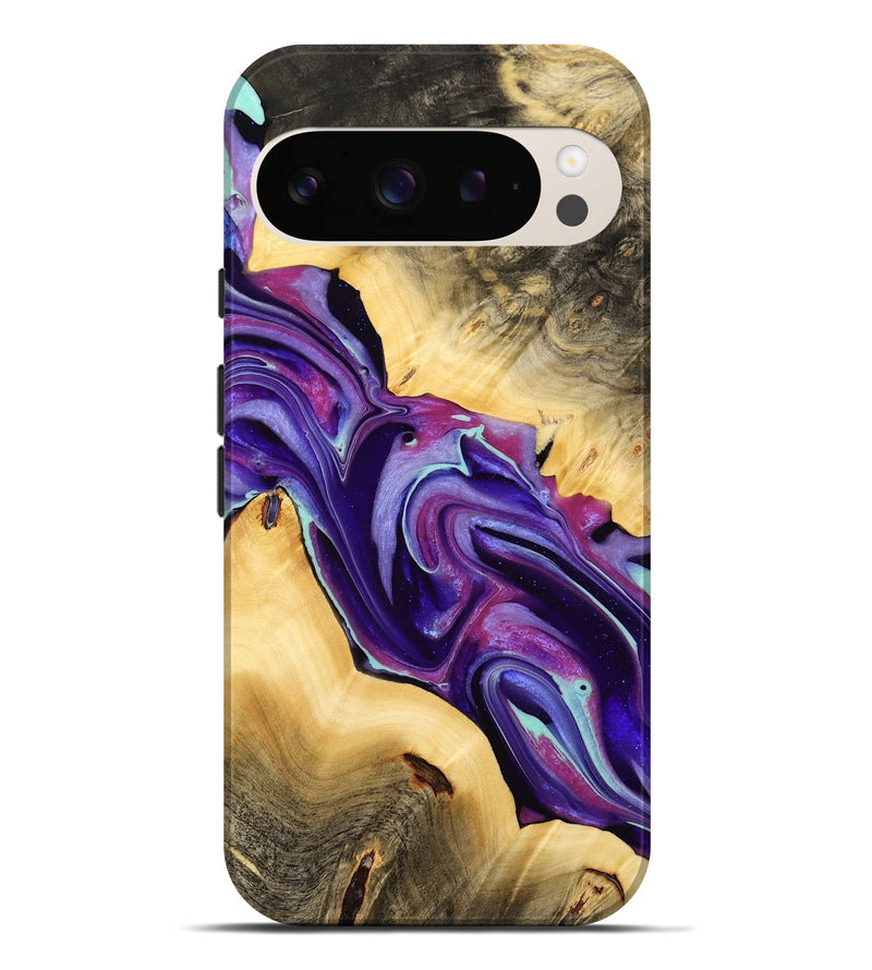 Pixel 9 Pro XL Wood Live Edge Phone Case - Reggi (Purple, 732331)