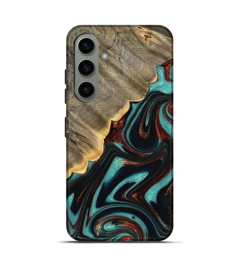 Galaxy S24 Wood Live Edge Phone Case - Marilyn (Teal & Gold, 732333)