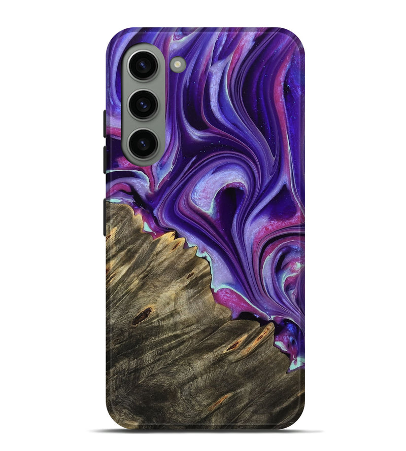 Galaxy S23 Plus Wood Live Edge Phone Case - Yogi (Purple, 732334)