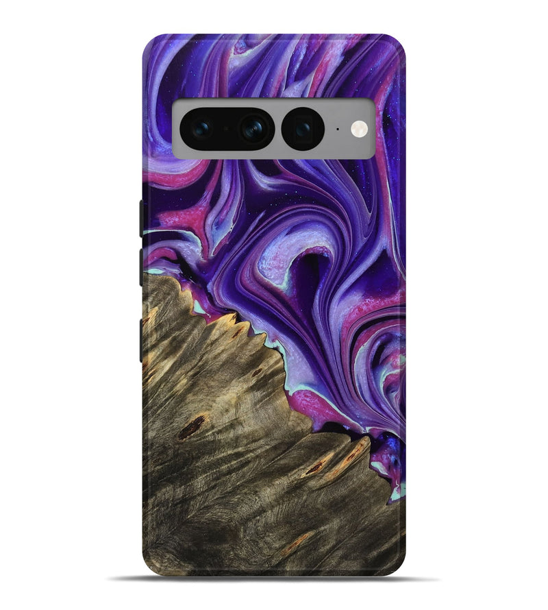 Pixel 7 Pro Wood Live Edge Phone Case - Yogi (Purple, 732334)