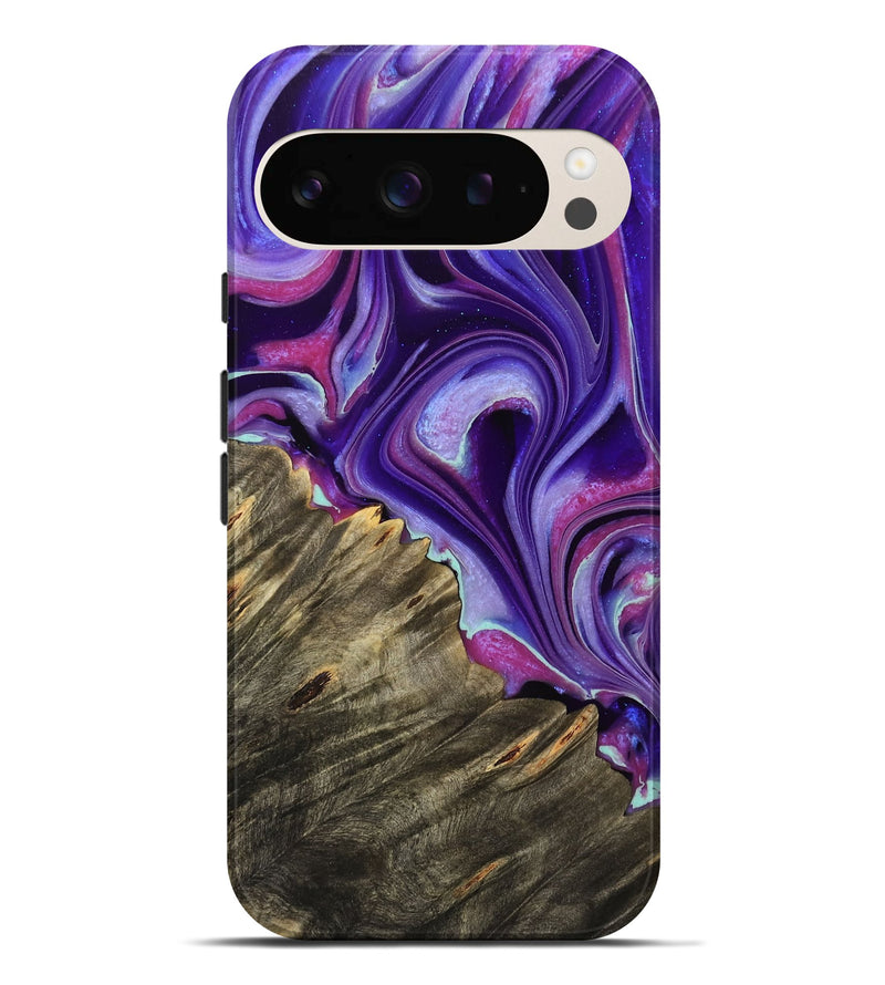 Pixel 9 Pro XL Wood Live Edge Phone Case - Yogi (Purple, 732334)