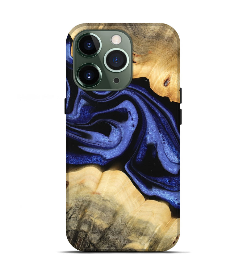 iPhone 13 Pro Wood Live Edge Phone Case - Honor (Blue, 732335)