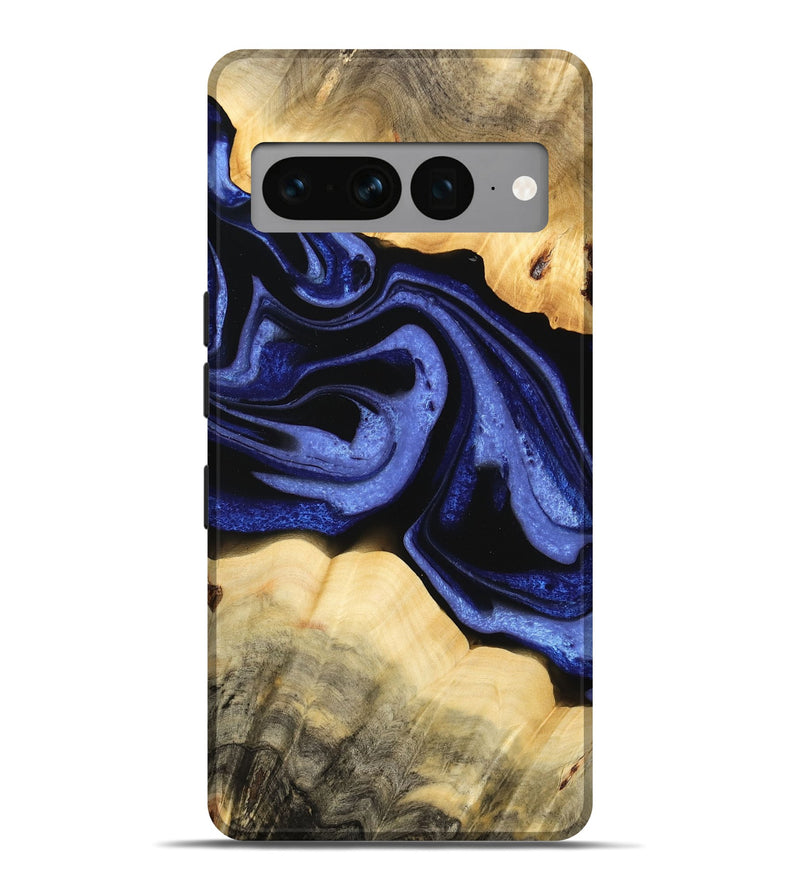 Pixel 7 Pro Wood Live Edge Phone Case - Honor (Blue, 732335)