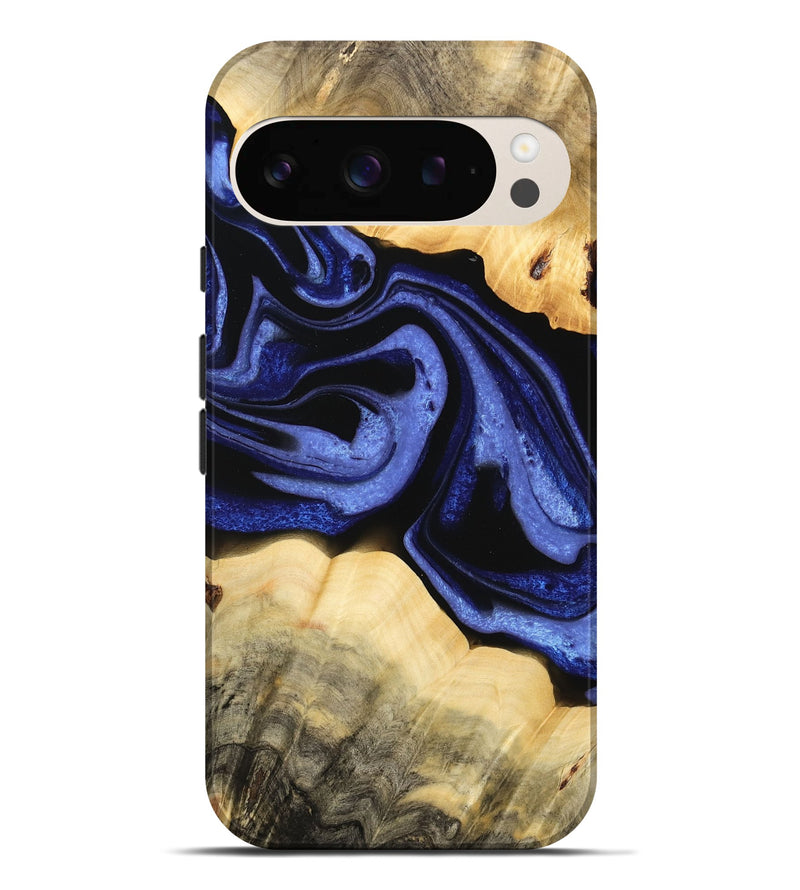 Pixel 9 Pro XL Wood Live Edge Phone Case - Honor (Blue, 732335)