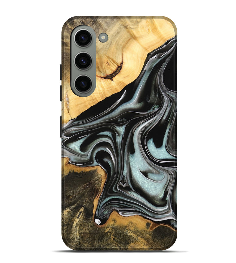 Galaxy S23 Plus Wood Live Edge Phone Case - Micri (Black & White, 732336)