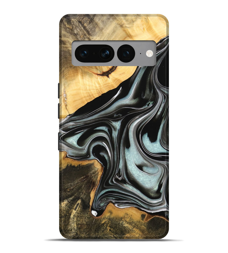 Pixel 7 Pro Wood Live Edge Phone Case - Micri (Black & White, 732336)