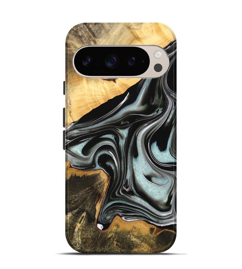 Pixel 9 Wood Live Edge Phone Case - Micri (Black & White, 732336)