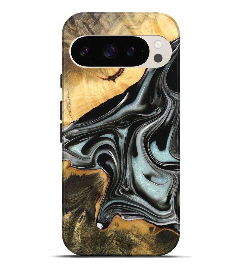 Pixel 9 Pro XL Wood Live Edge Phone Case - Micri (Black & White, 732336)