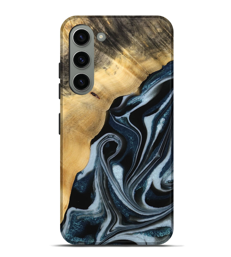 Galaxy S23 Plus Wood Live Edge Phone Case - Pierce (Black & White, 732338)