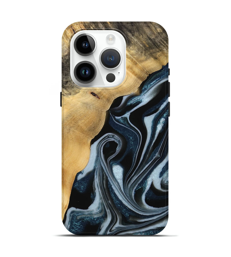 iPhone 15 Pro Wood Live Edge Phone Case - Pierce (Black & White, 732338)