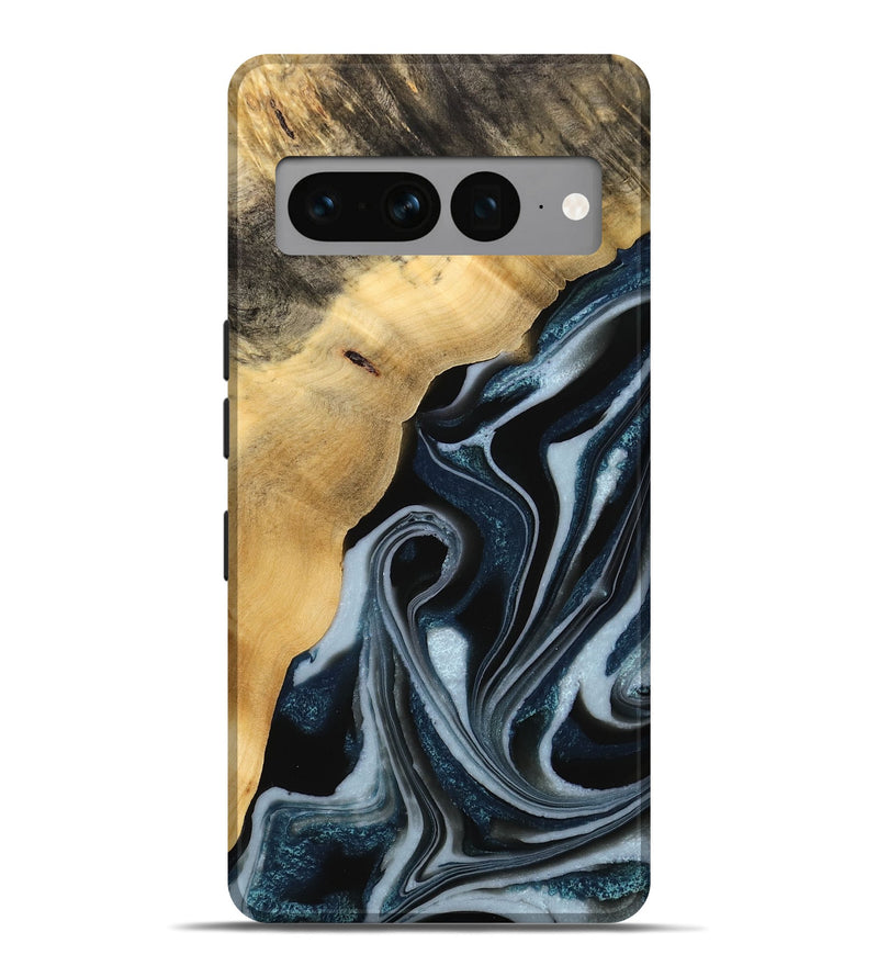 Pixel 7 Pro Wood Live Edge Phone Case - Pierce (Black & White, 732338)