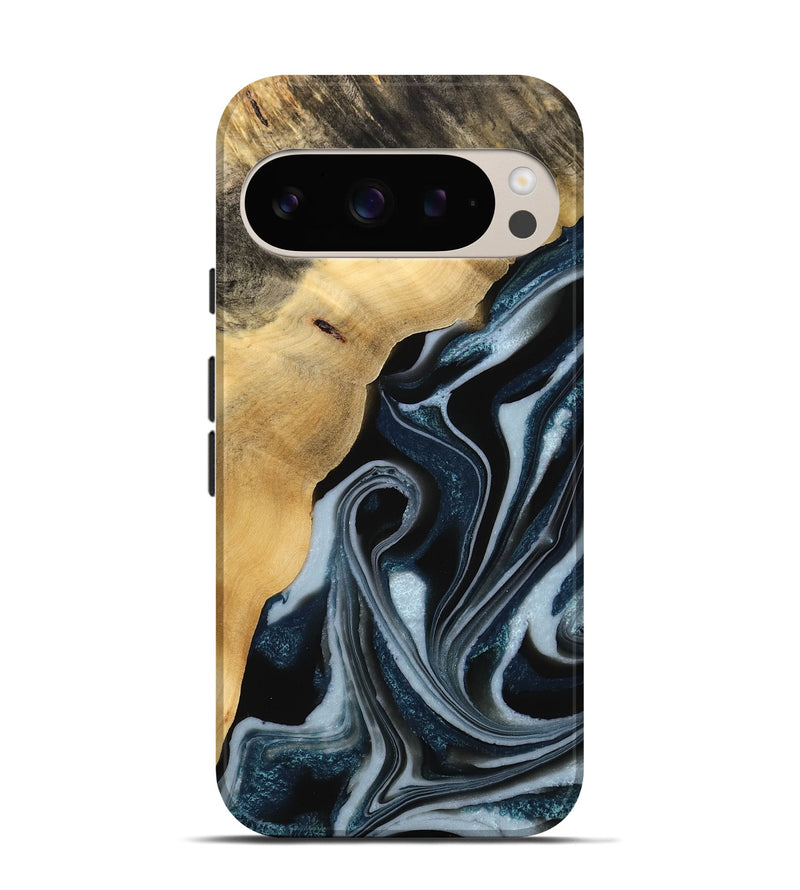 Pixel 9 Wood Live Edge Phone Case - Pierce (Black & White, 732338)