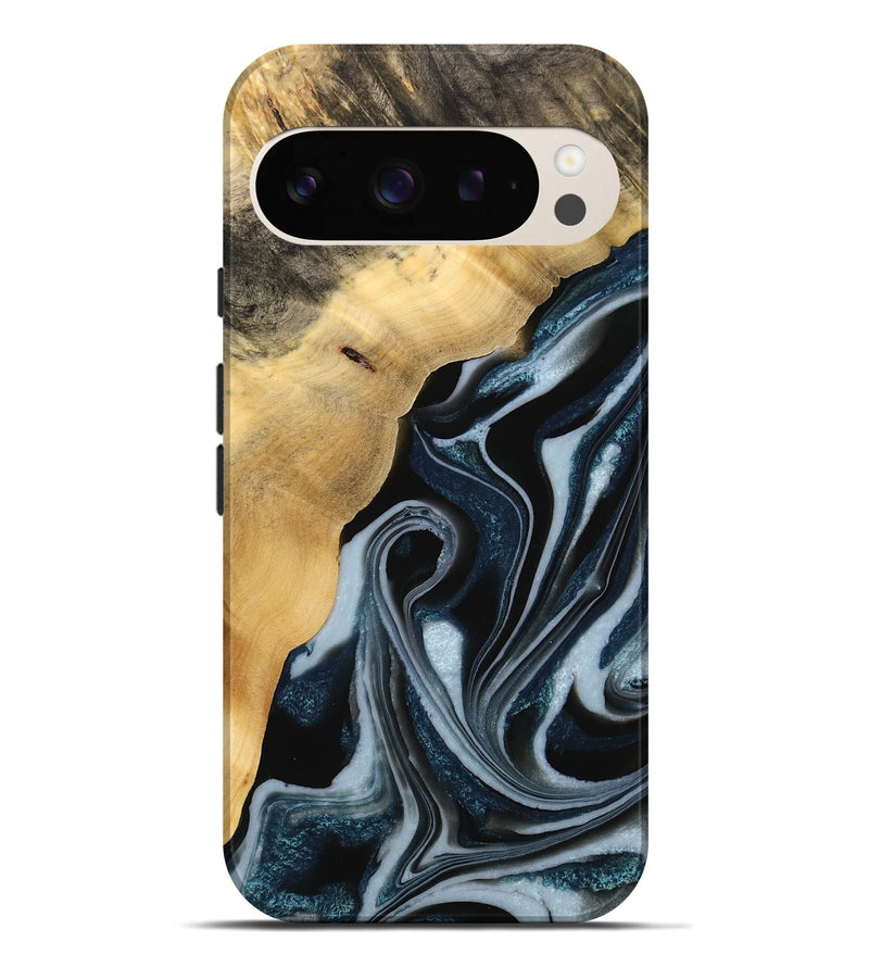 Pixel 9 Pro XL Wood Live Edge Phone Case - Pierce (Black & White, 732338)