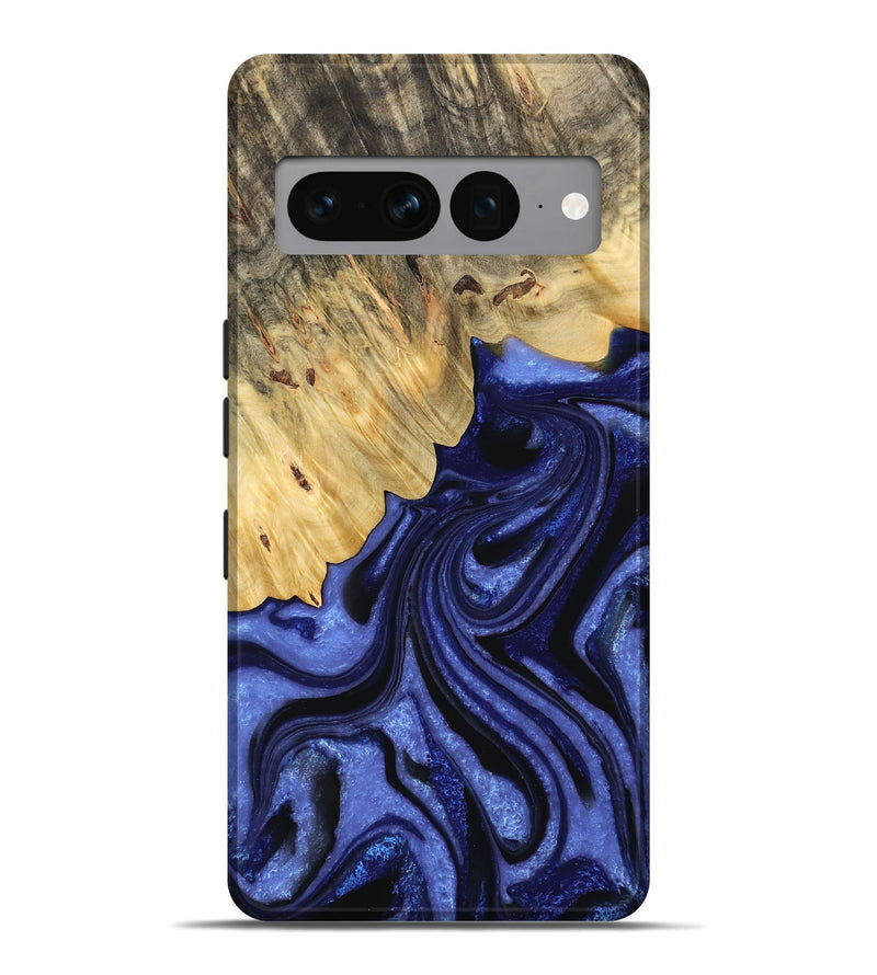 Pixel 7 Pro Wood Live Edge Phone Case - Raychel (Blue, 732339)