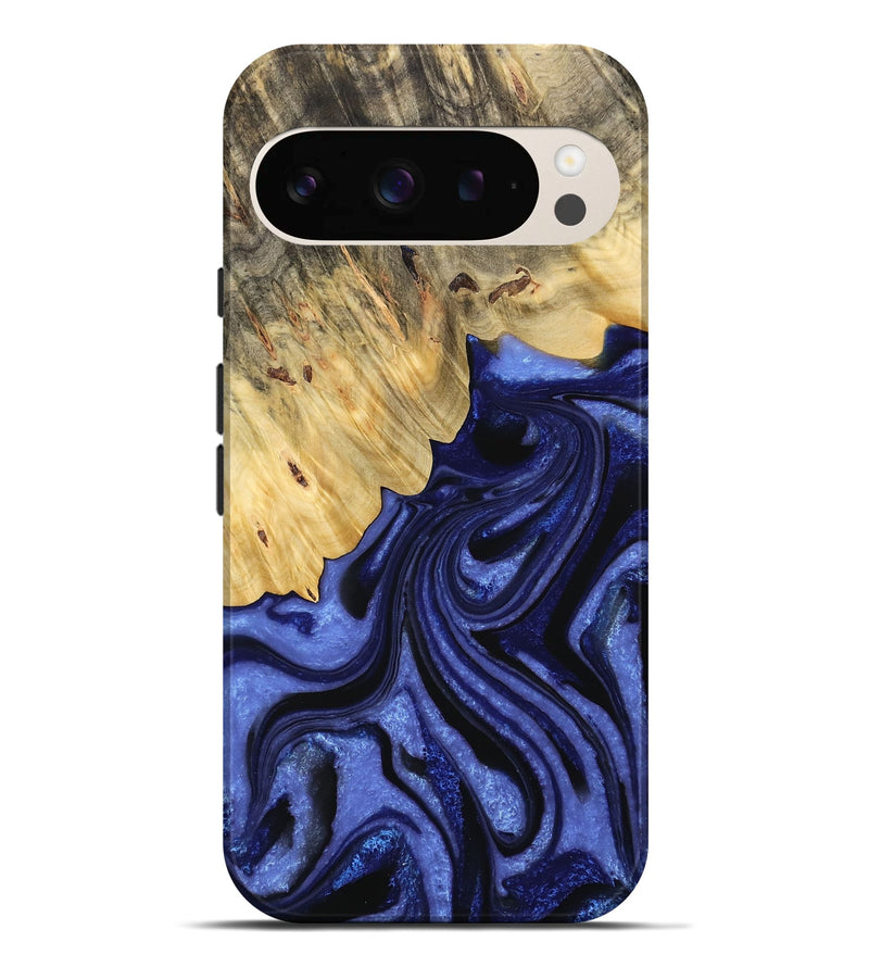 Pixel 9 Pro XL Wood Live Edge Phone Case - Raychel (Blue, 732339)