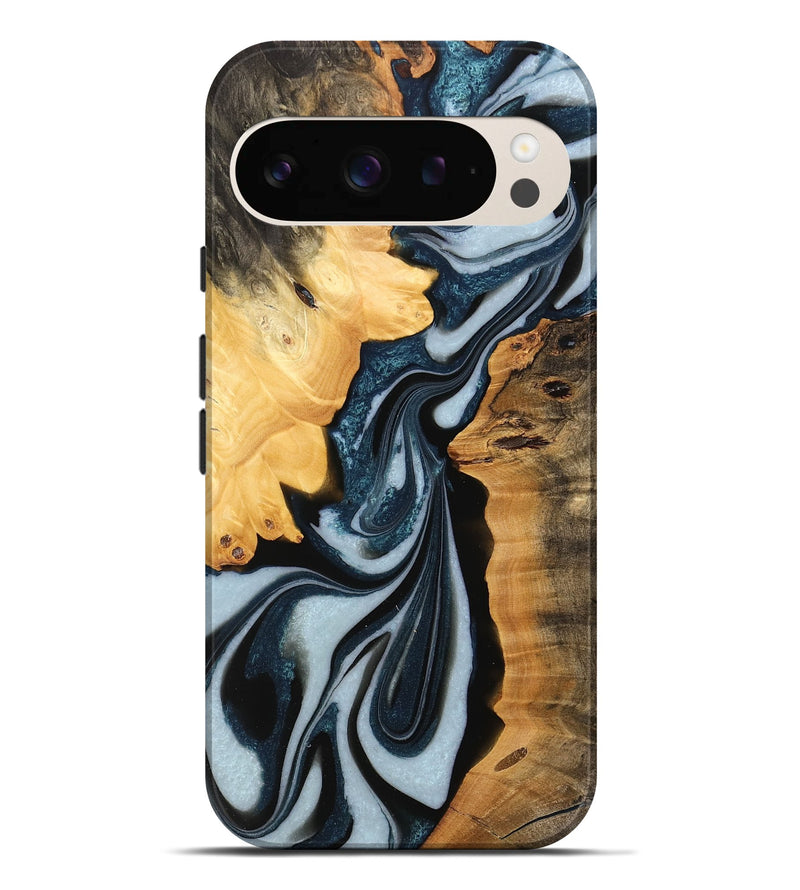 Pixel 9 Pro XL Wood Live Edge Phone Case - Crystie (Black & White, 732342)