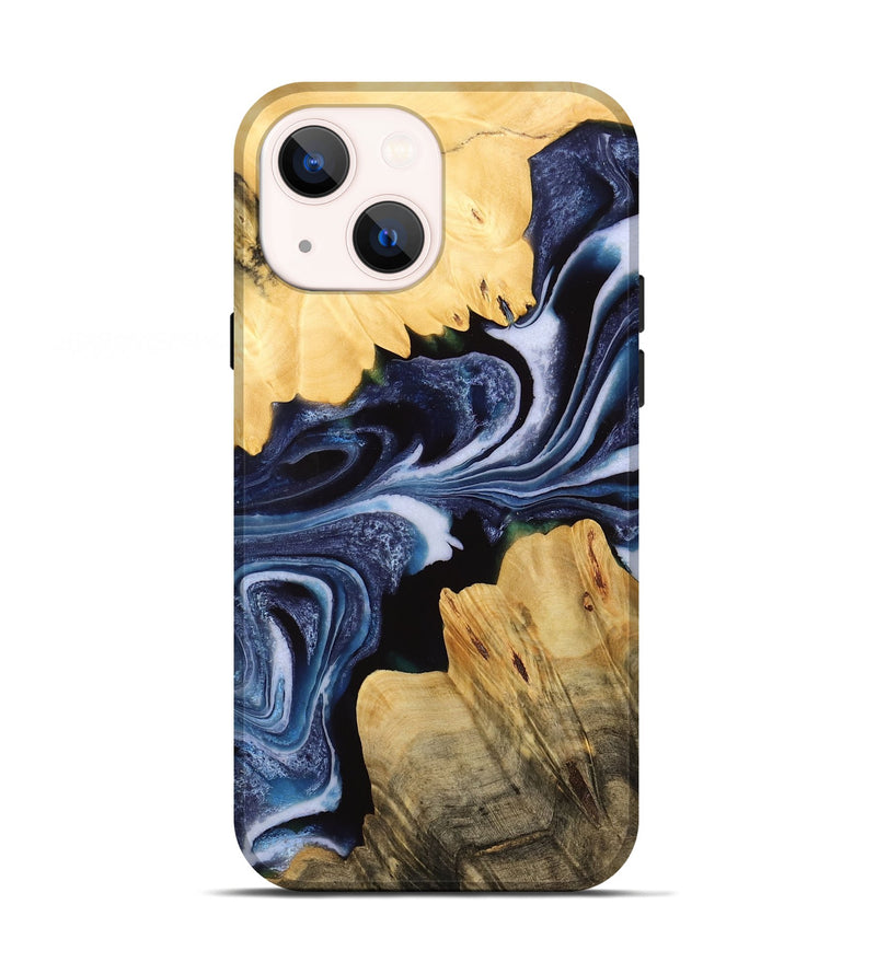 iPhone 13 Wood Live Edge Phone Case - Alane (Blue, 732346)