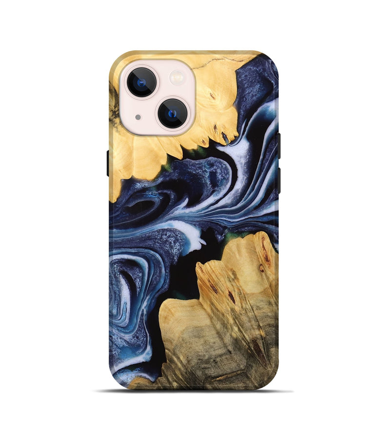 iPhone 13 mini Wood Live Edge Phone Case - Alane (Blue, 732346)