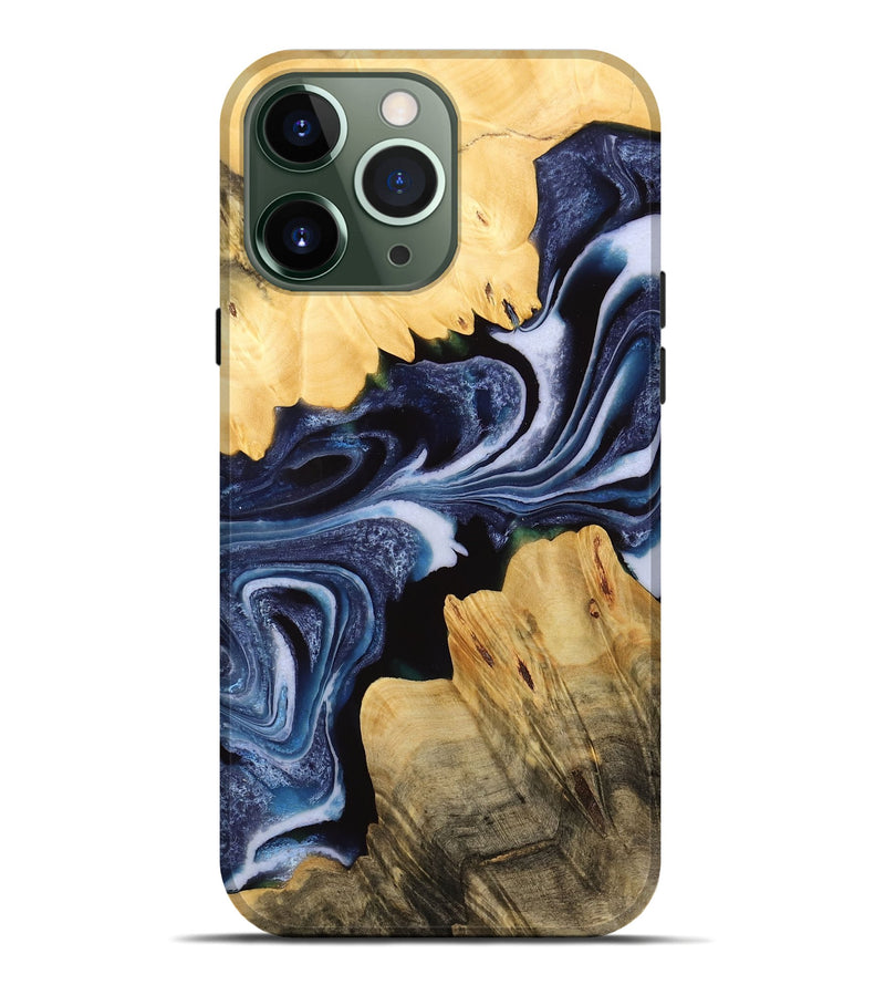 iPhone 13 Pro Max Wood Live Edge Phone Case - Alane (Blue, 732346)