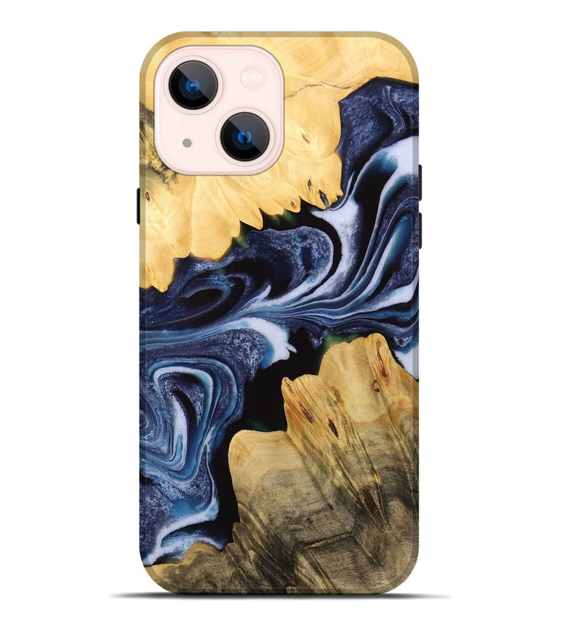 iPhone 14 Plus Wood Live Edge Phone Case - Alane (Blue, 732346)