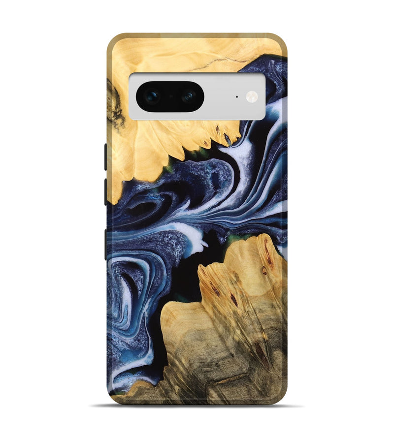 Pixel 7 Wood Live Edge Phone Case - Alane (Blue, 732346)