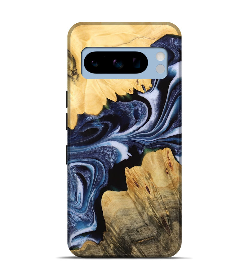 Pixel 8 Pro Wood Live Edge Phone Case - Alane (Blue, 732346)