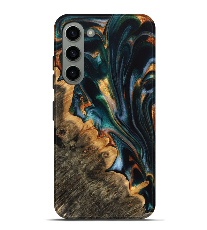 Galaxy S23 Plus Wood Live Edge Phone Case - Loretto (Green, 732353)