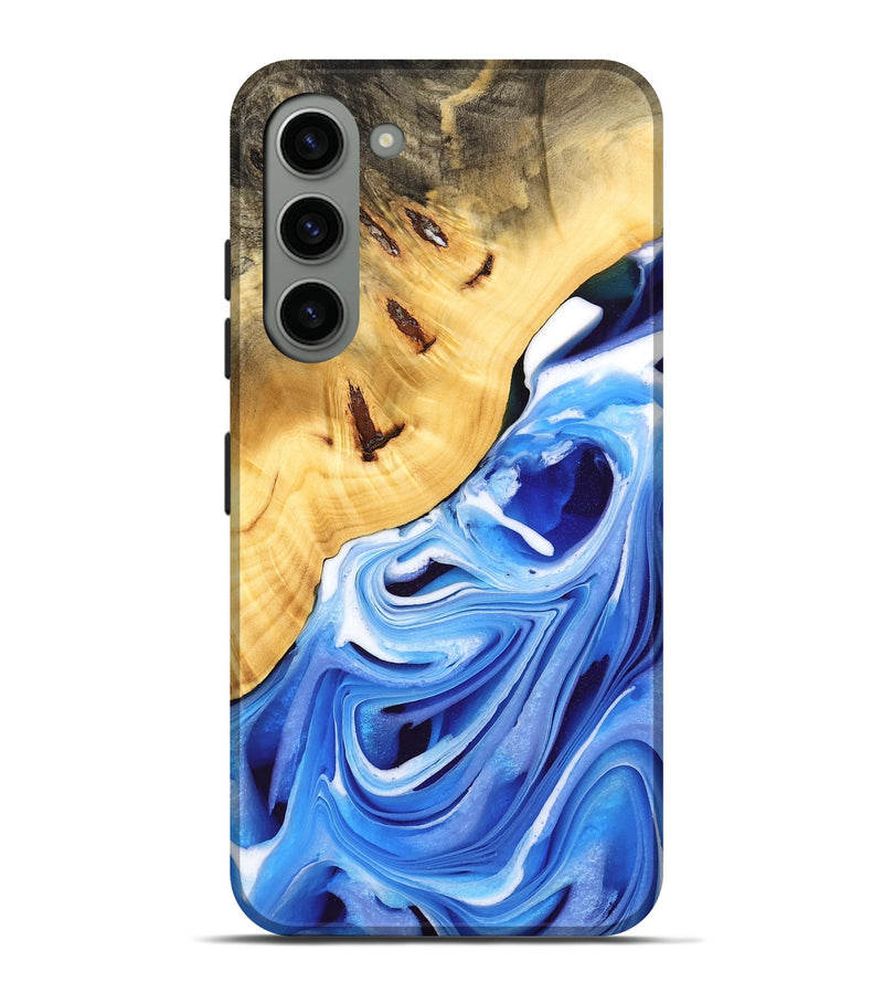 Galaxy S23 Plus Wood Live Edge Phone Case - Cacilie (Blue, 732358)