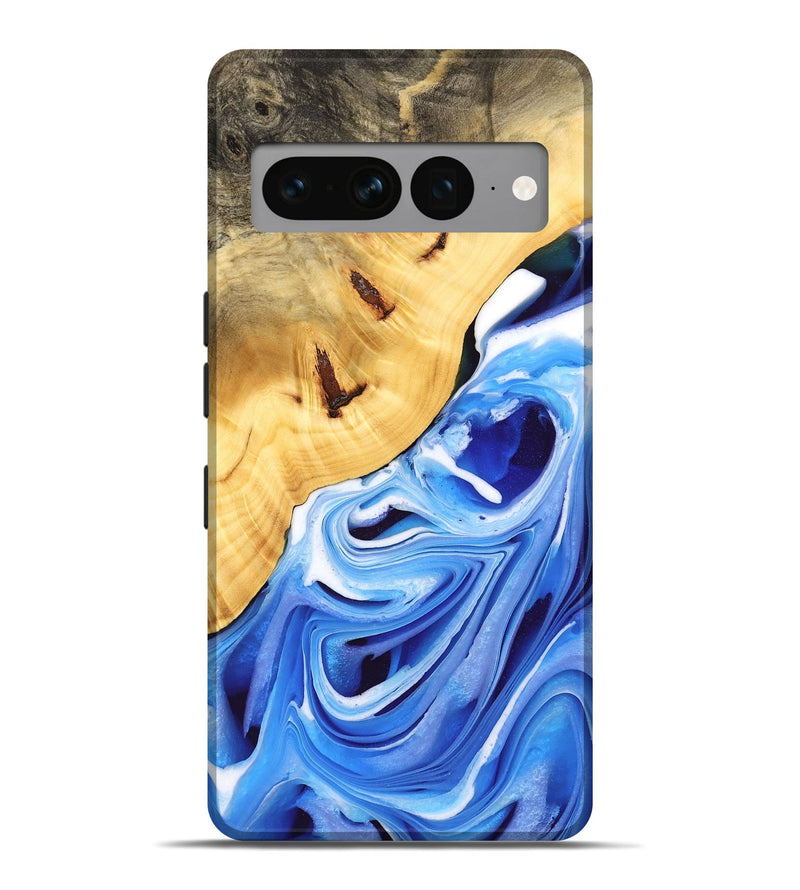 Pixel 7 Pro Wood Live Edge Phone Case - Cacilie (Blue, 732358)