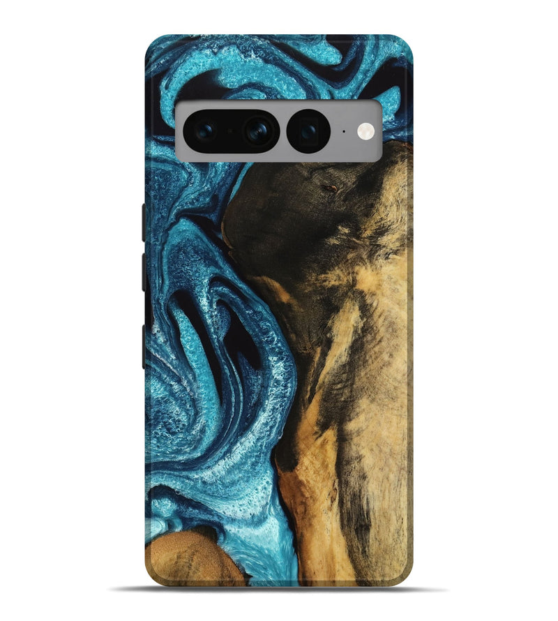 Pixel 7 Pro Wood Live Edge Phone Case - Myles (Blue, 732359)