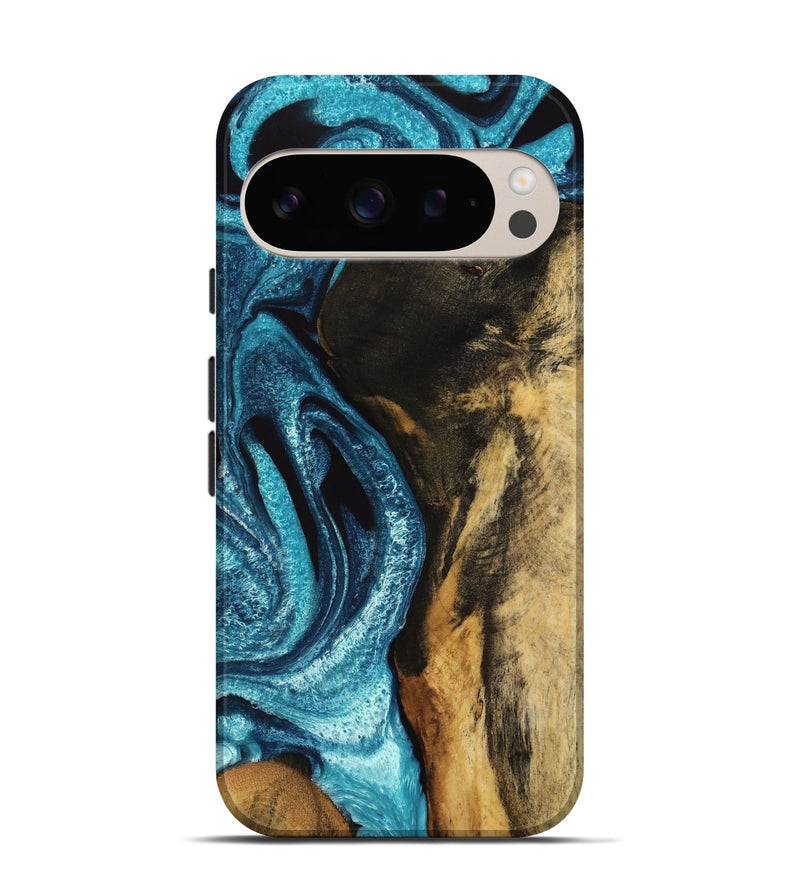 Pixel 9 Wood Live Edge Phone Case - Myles (Blue, 732359)