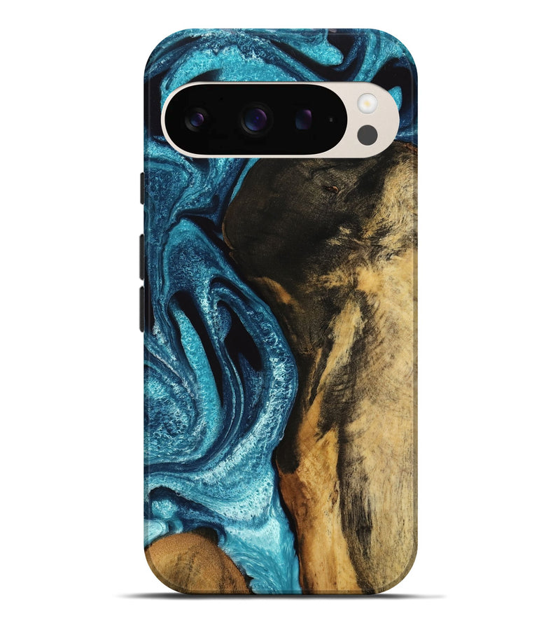 Pixel 9 Pro XL Wood Live Edge Phone Case - Myles (Blue, 732359)