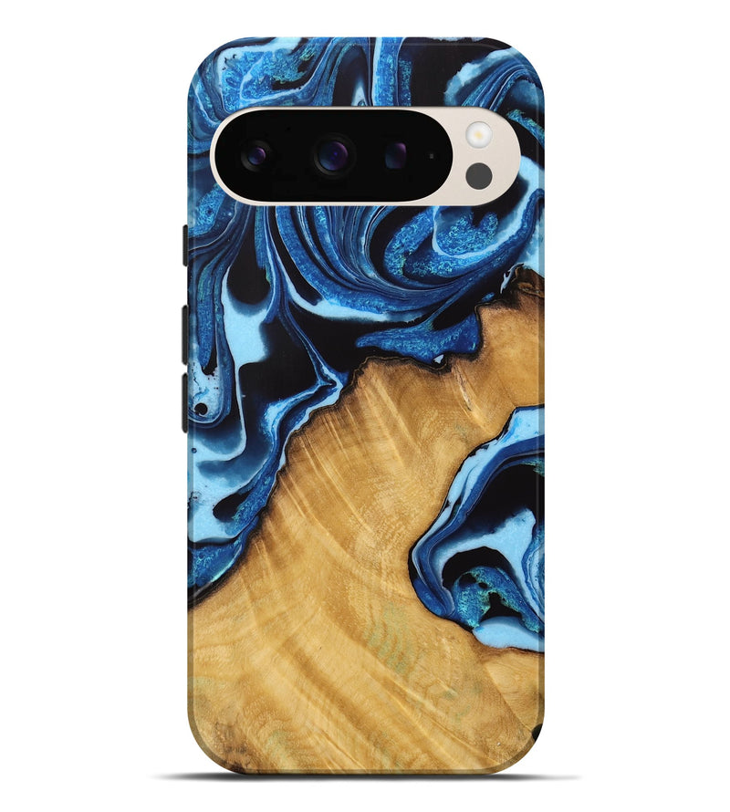 Pixel 9 Pro XL Wood Live Edge Phone Case - Nessi (Blue, 732362)