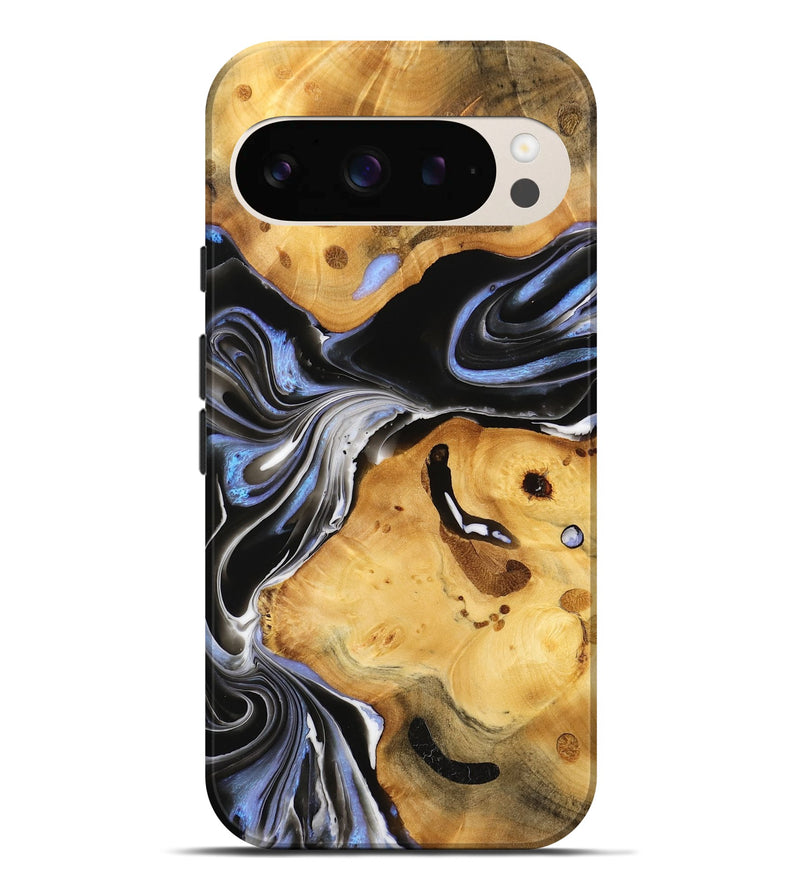 Pixel 9 Pro XL Wood Live Edge Phone Case - Ambur (Black & White, 732364)