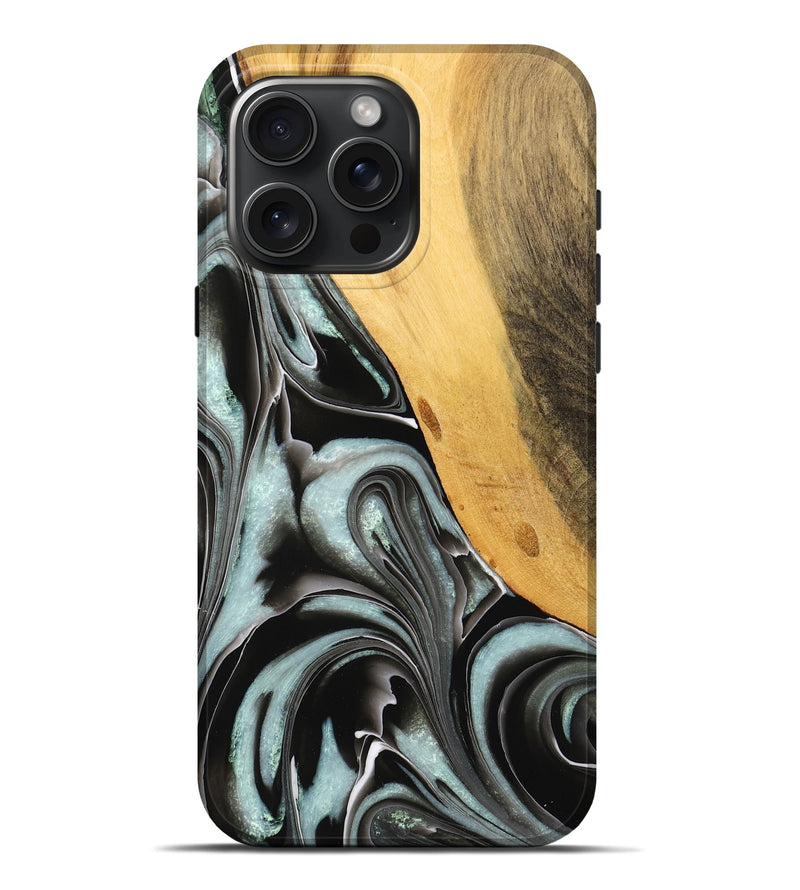 iPhone 16 Pro Max Wood Live Edge Phone Case - Sallee (Black & White, 732366)