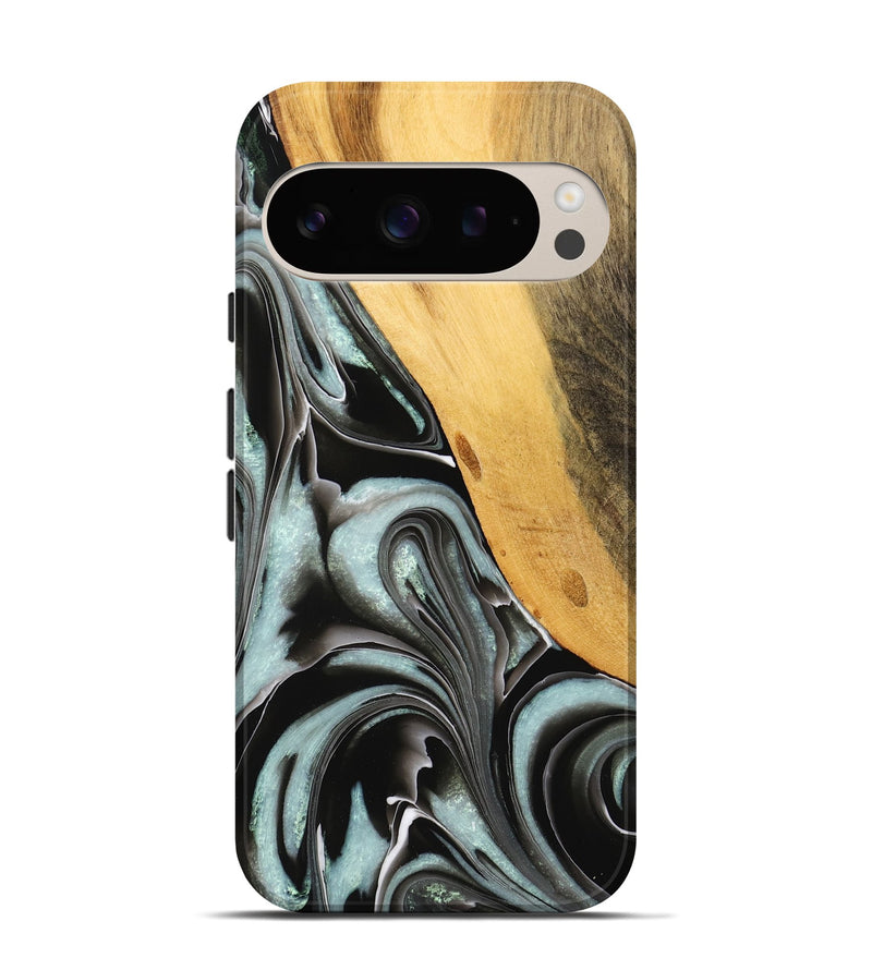 Pixel 9 Wood Live Edge Phone Case - Sallee (Black & White, 732366)