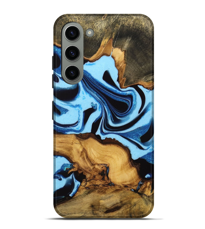 Galaxy S23 Plus Wood Live Edge Phone Case - Dhawal (Blue, 732374)