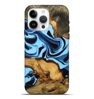 iPhone 15 Pro Max Wood Live Edge Phone Case - Dhawal (Blue, 732374)