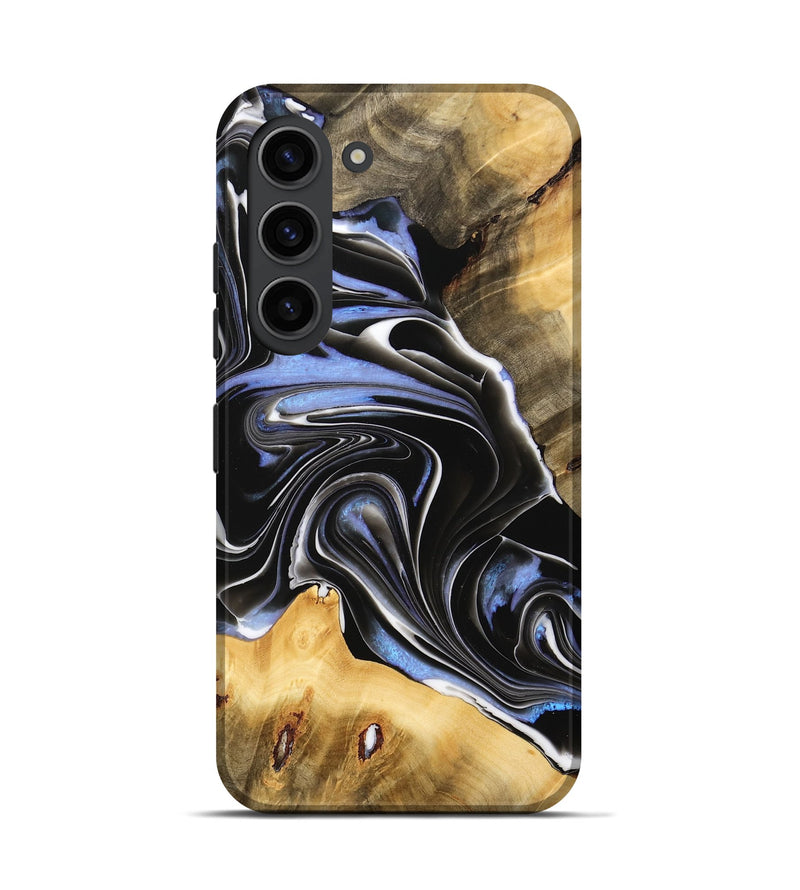 Galaxy S23 Wood Live Edge Phone Case - Elna (Black & White, 732375)