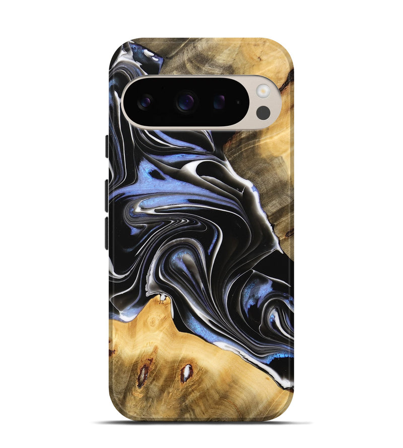 Pixel 9 Wood Live Edge Phone Case - Elna (Black & White, 732375)