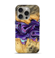 iPhone 16 Pro Wood Live Edge Phone Case - Lezlie (Purple, 732377)