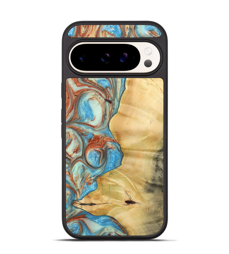 Pixel 9 Pro Wood Phone Case - Nedra (Teal & Gold, 732392)