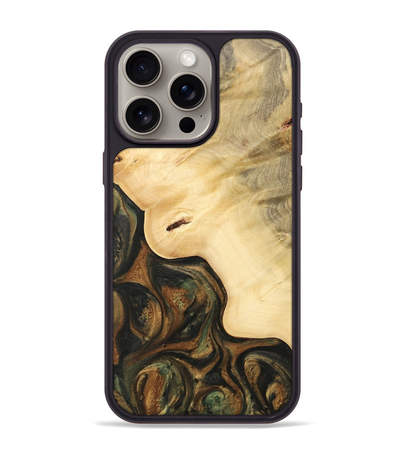 iPhone 15 Pro Max Wood Phone Case - Camryn (Green, 732395)