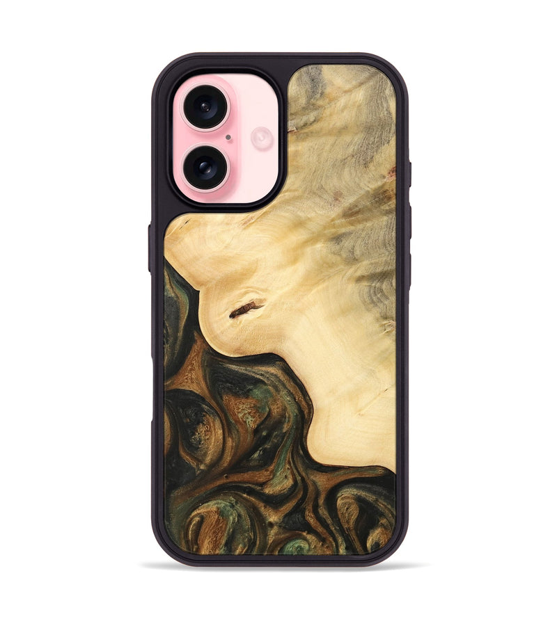 iPhone 16 Wood Phone Case - Camryn (Green, 732395)