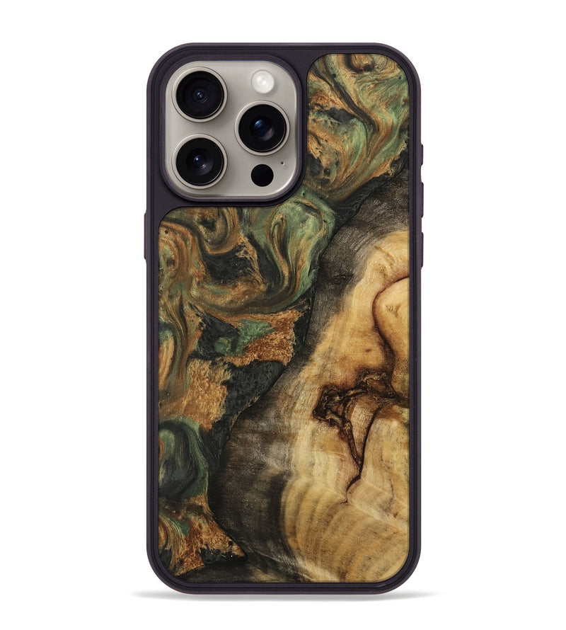 iPhone 15 Pro Max Wood Phone Case - Shelva (Green, 732397)