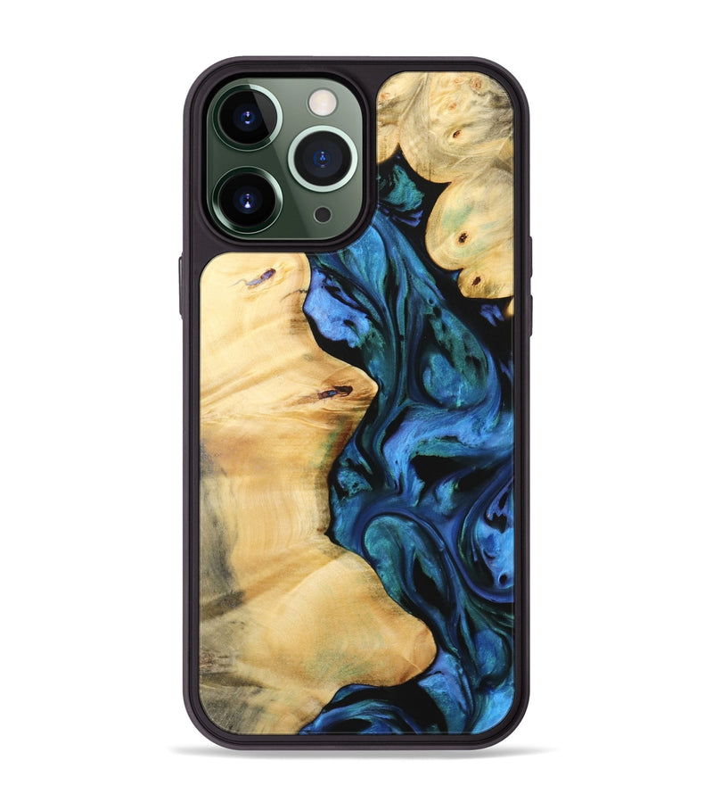 iPhone 13 Pro Max Wood Phone Case - Arina (Blue, 732403)